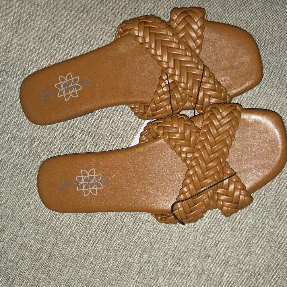 Serra Braided Tan Women's Sandals - Picture 2 of 4